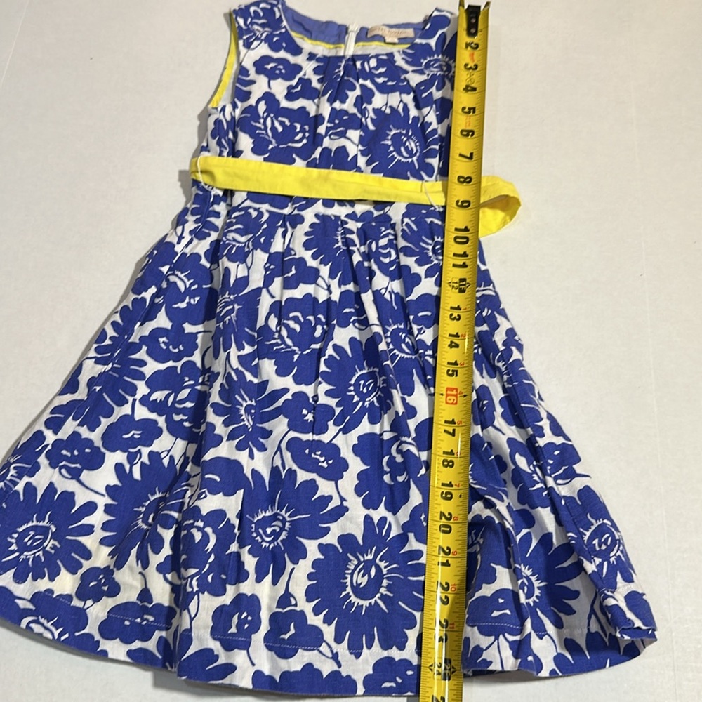 Mini Boden Floral Blue and Yellow Kids Dress - Picture 9 of 10